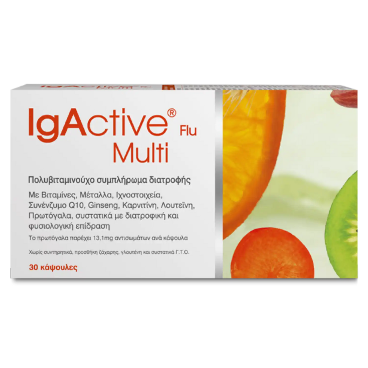 IgActive Multi Flu Πολυβιταμίνη με Πρωτόγαλα - 30 Κάψουλες