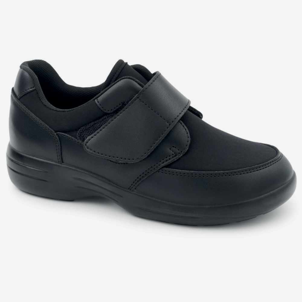 Level Anatomic 6564 Γυναικεία Ανατομικά Παπούτσια Δερμάτινα και Ελαστικό Ύφασμα Μαύρα