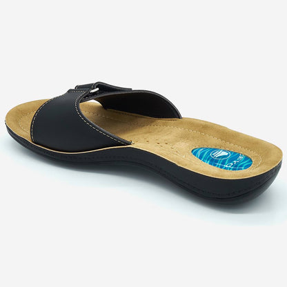 Ceyo 9808 Γυναικείες Ανατομικές Παντόφλες με Τζελ στην Φτέρνα Μαύρες