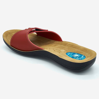 Ceyo 9808 Γυναικείες Ανατομικές Παντόφλες με Τζελ στην Φτέρνα Κόκκινες