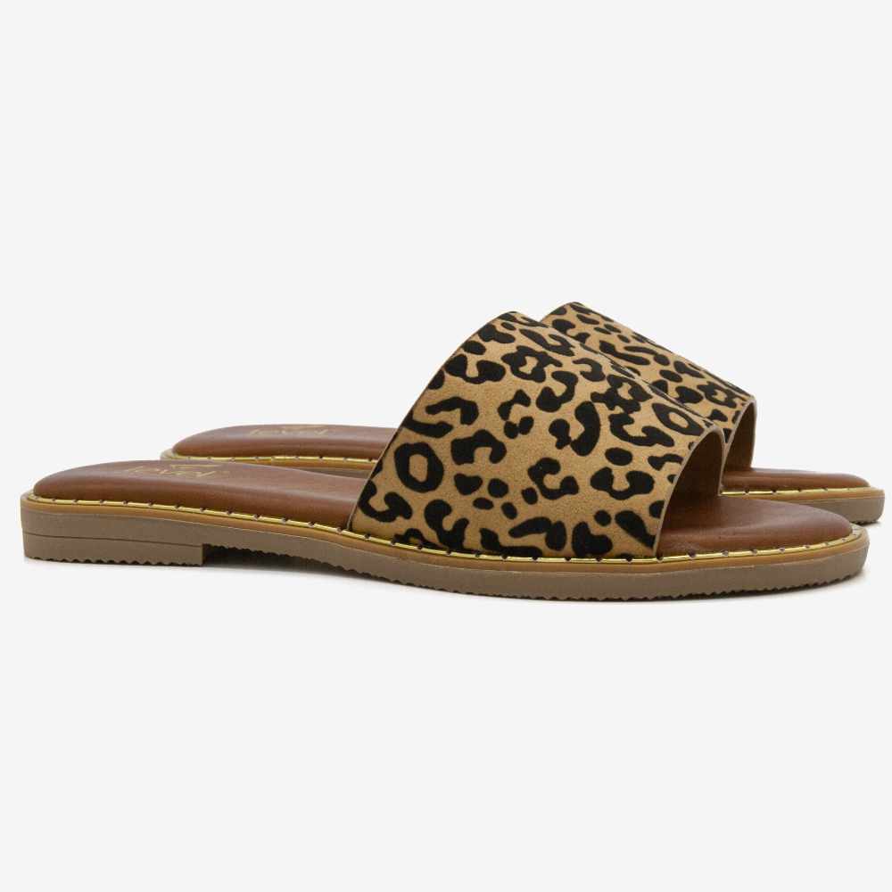 Level Anatomic 1176 Γυναικείες Ανατομικές Παντόφλες Animal Print Λεοπάρ