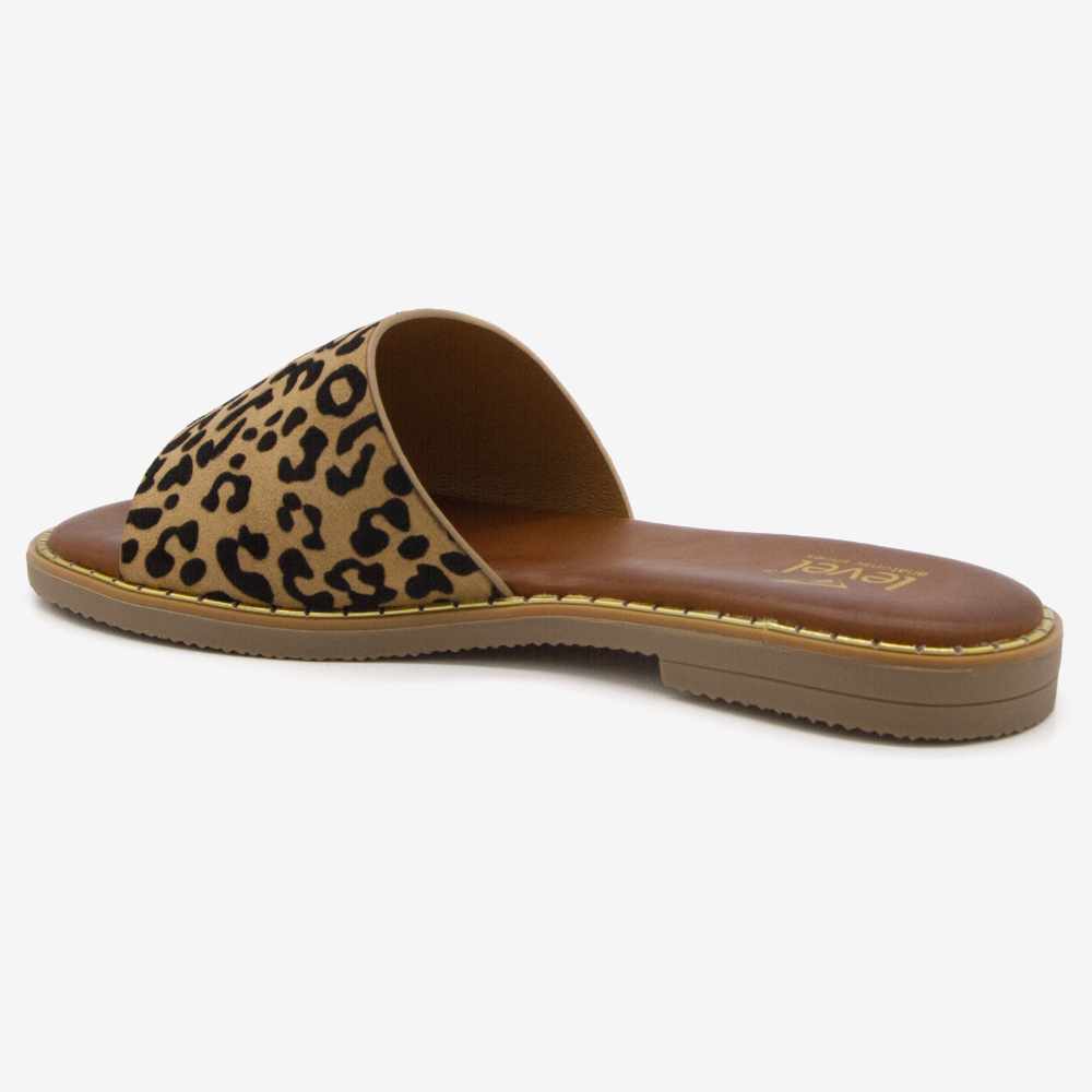 Level Anatomic 1176 Γυναικείες Ανατομικές Παντόφλες Animal Print Λεοπάρ