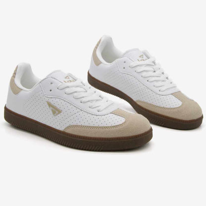 Level Anatomic 3148 Γυναικεία Ανατομικά Παπούτσια Sneakers με Σουέτ Λεπτομέρειες Λευκά - Μπεζ