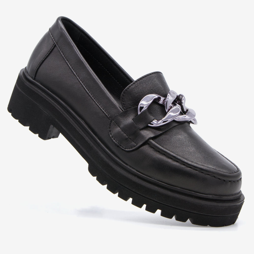 Level Anatomic 6571 Γυναικεία Ανατομικά Παπούτσια Loafers Δερμάτινα Μαύρα