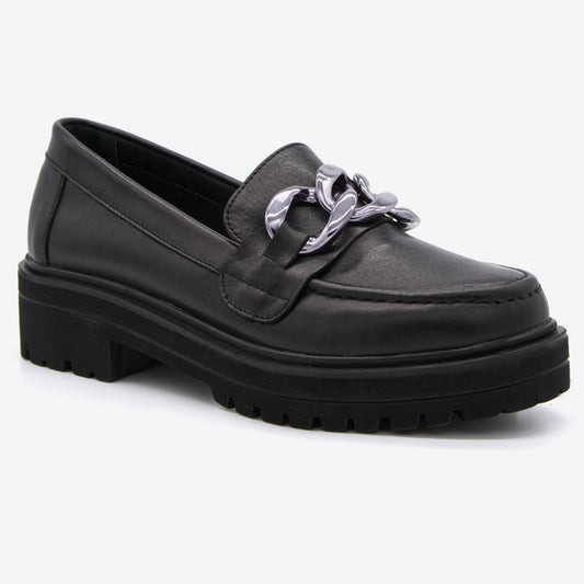 Level Anatomic 6571 Γυναικεία Ανατομικά Παπούτσια Loafers Δερμάτινα Μαύρα