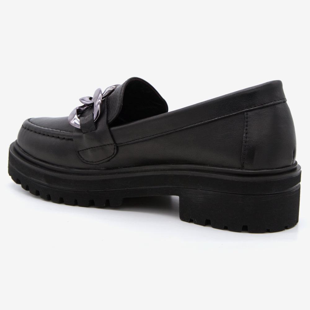 Level Anatomic 6571 Γυναικεία Ανατομικά Παπούτσια Loafers Δερμάτινα Μαύρα