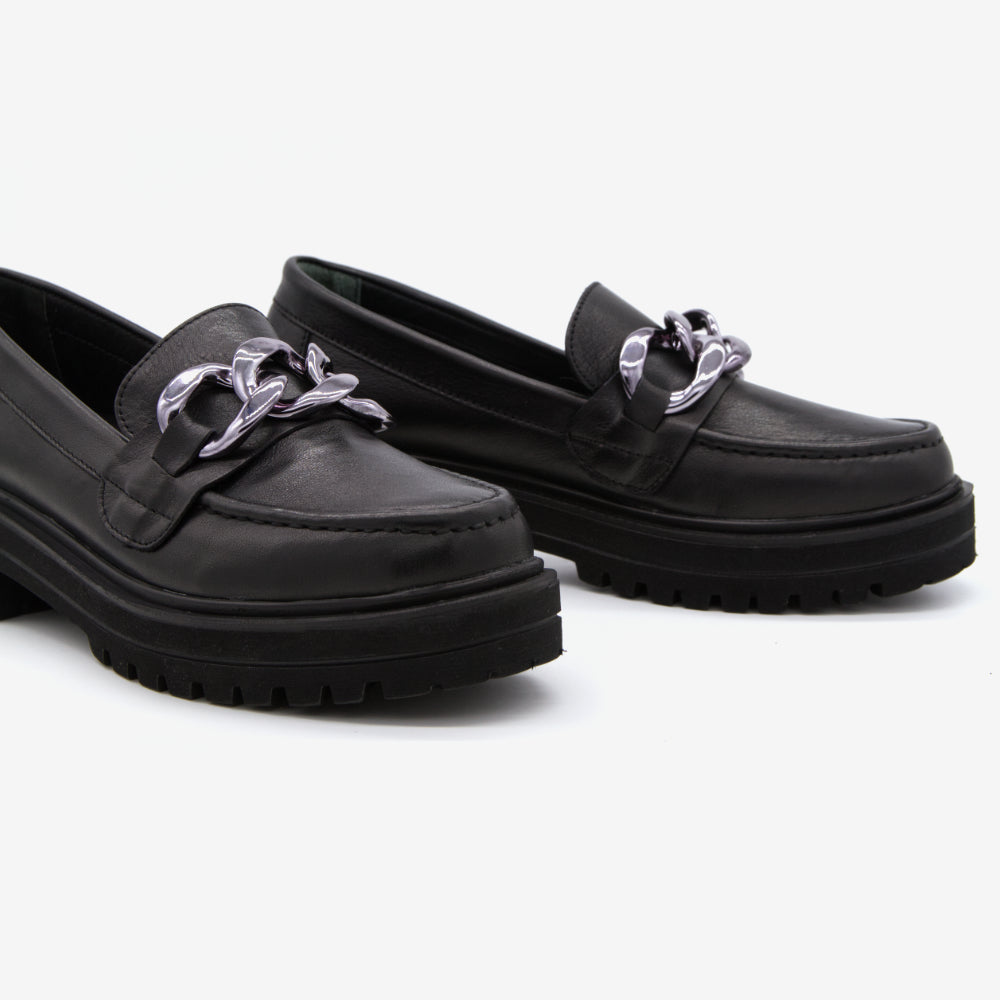 Level Anatomic 6571 Γυναικεία Ανατομικά Παπούτσια Loafers Δερμάτινα Μαύρα