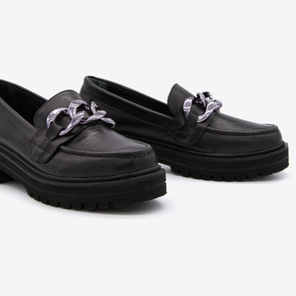 Level Anatomic 6571 Γυναικεία Ανατομικά Παπούτσια Loafers Δερμάτινα Μαύρα