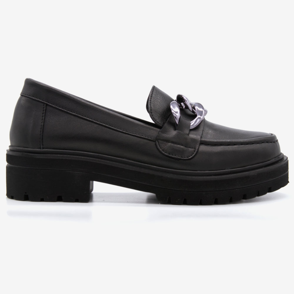 Level Anatomic 6571 Γυναικεία Ανατομικά Παπούτσια Loafers Δερμάτινα Μαύρα