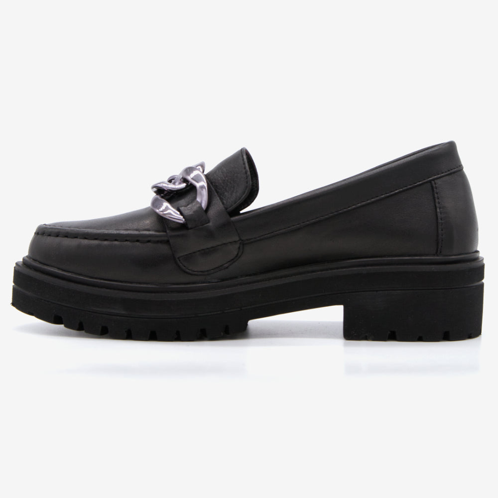 Level Anatomic 6571 Γυναικεία Ανατομικά Παπούτσια Loafers Δερμάτινα Μαύρα