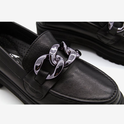 Level Anatomic 6571 Γυναικεία Ανατομικά Παπούτσια Loafers Δερμάτινα Μαύρα