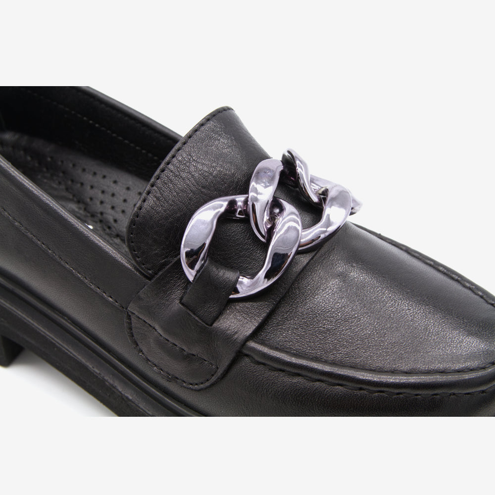 Level Anatomic 6571 Γυναικεία Ανατομικά Παπούτσια Loafers Δερμάτινα Μαύρα