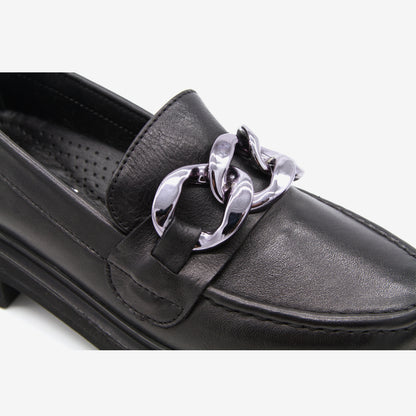 Level Anatomic 6571 Γυναικεία Ανατομικά Παπούτσια Loafers Δερμάτινα Μαύρα