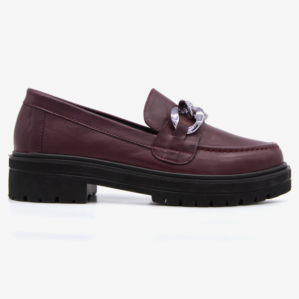 Level Anatomic 6571 Γυναικεία Ανατομικά Παπούτσια Loafers Δερμάτινα Μπορντό