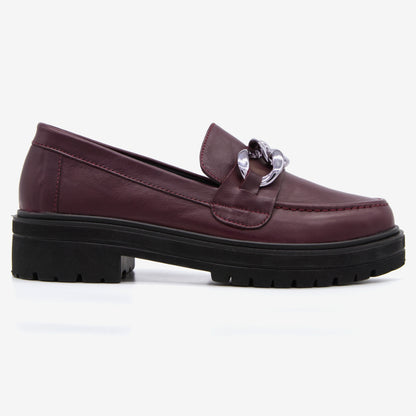 Level Anatomic 6571 Γυναικεία Ανατομικά Παπούτσια Loafers Δερμάτινα Μπορντό