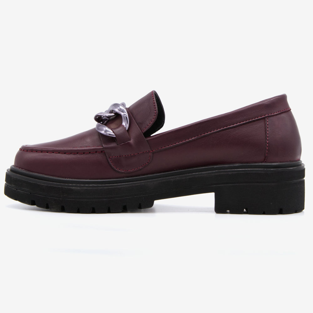 Level Anatomic 6571 Γυναικεία Ανατομικά Παπούτσια Loafers Δερμάτινα Μπορντό