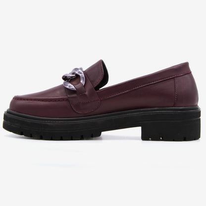 Level Anatomic 6571 Γυναικεία Ανατομικά Παπούτσια Loafers Δερμάτινα Μπορντό