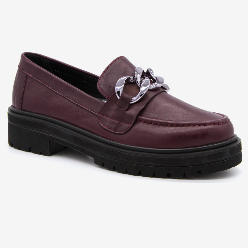 Level Anatomic 6571 Γυναικεία Ανατομικά Παπούτσια Loafers Δερμάτινα Μπορντό