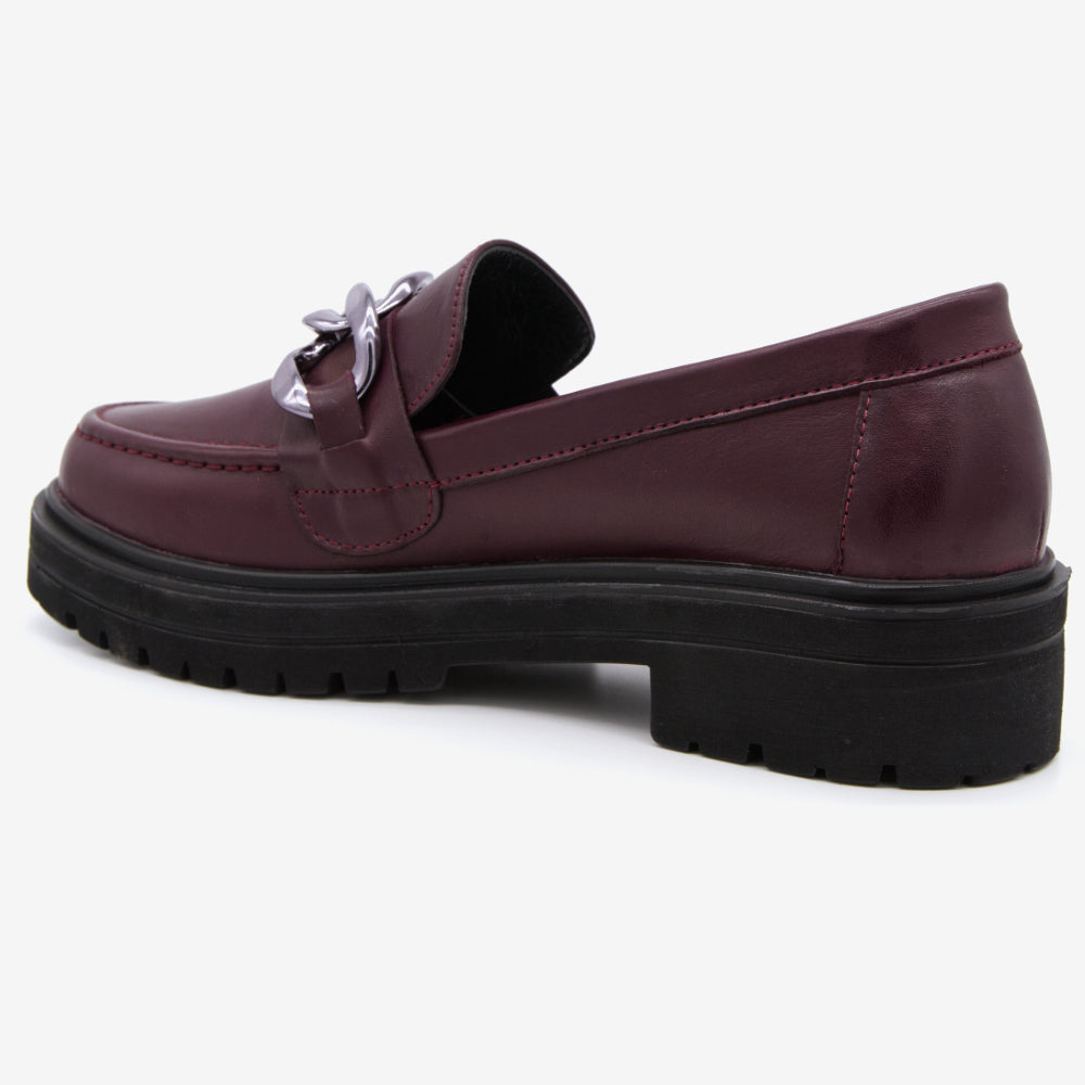 Level Anatomic 6571 Γυναικεία Ανατομικά Παπούτσια Loafers Δερμάτινα Μπορντό