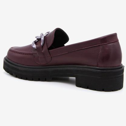 Level Anatomic 6571 Γυναικεία Ανατομικά Παπούτσια Loafers Δερμάτινα Μπορντό