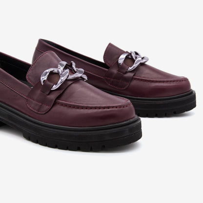 Level Anatomic 6571 Γυναικεία Ανατομικά Παπούτσια Loafers Δερμάτινα Μπορντό