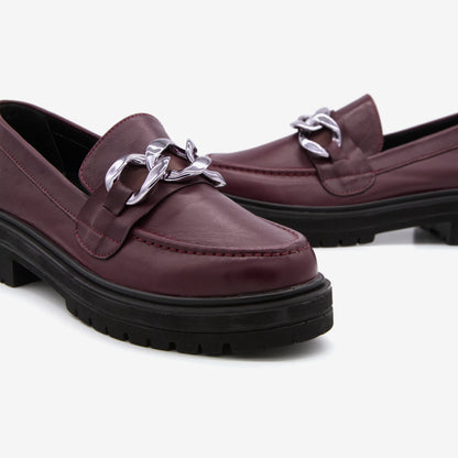 Level Anatomic 6571 Γυναικεία Ανατομικά Παπούτσια Loafers Δερμάτινα Μπορντό