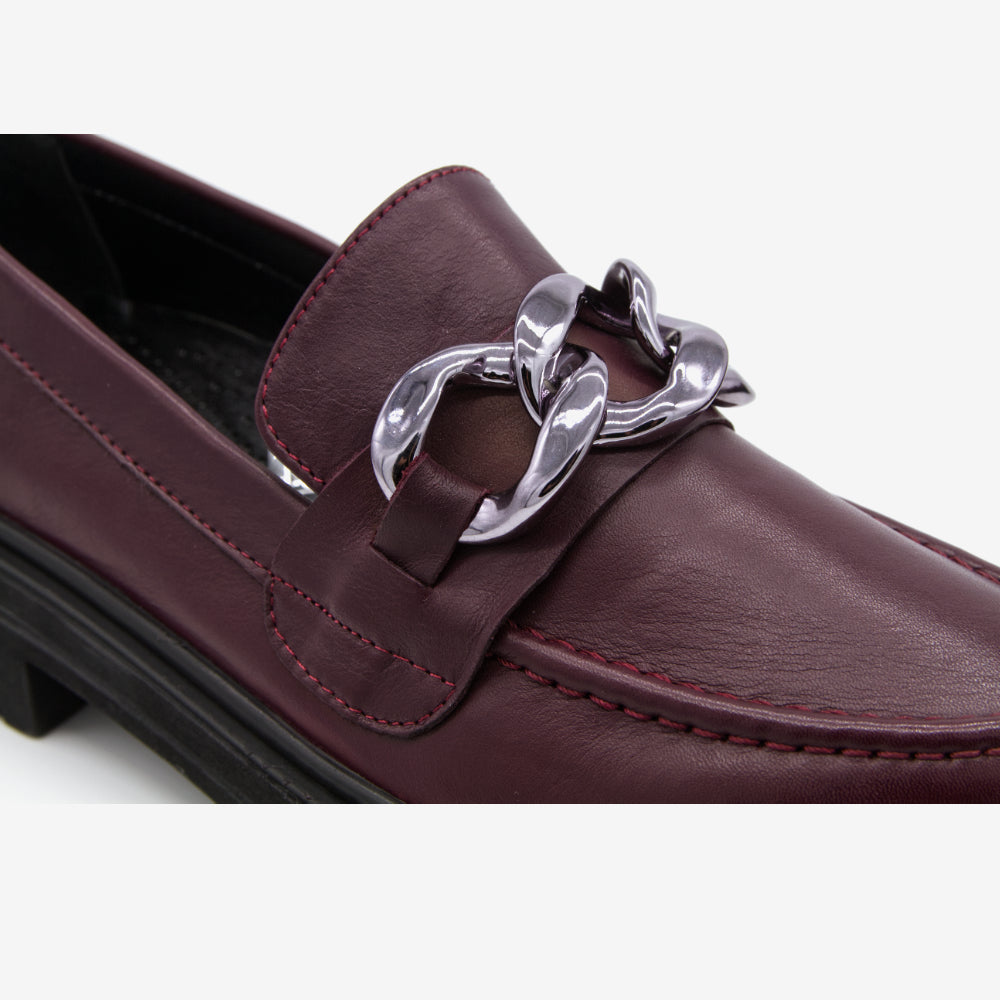 Level Anatomic 6571 Γυναικεία Ανατομικά Παπούτσια Loafers Δερμάτινα Μπορντό