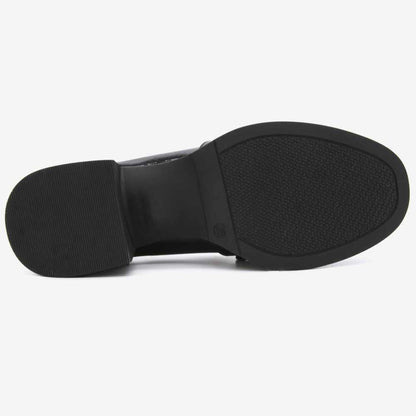 Level Anatomic 6589 Γυναικεία Ανατομικά Παπούτσια Loafers Λουστρίνι με Τακούνι Μαύρα