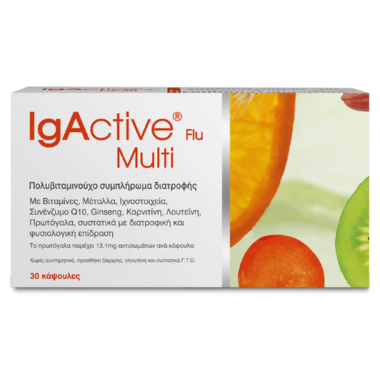 IgActive Multi Flu Πολυβιταμίνη με Πρωτόγαλα - 30 Κάψουλες