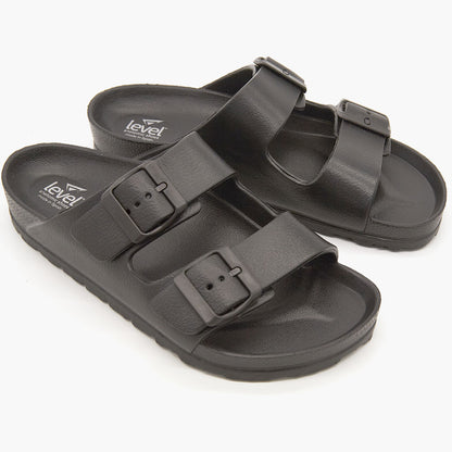 Ανατομικός πάτος EVA με υποστήριξη καμάρας σε unisex σανδάλια Level Anatomic 167 μαύρα