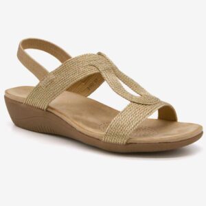 Level 2166 Γυναικεία Ανατομικά Πέδιλα Χρυσά