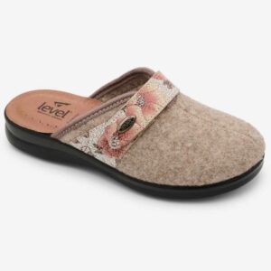 Level Anatomic 4092 Γυναικείες Ανατομικές Παντόφλες με Δερμάτινο Πάτο και Αυτοκόλλητο (Βέλκρο) Μπεζ