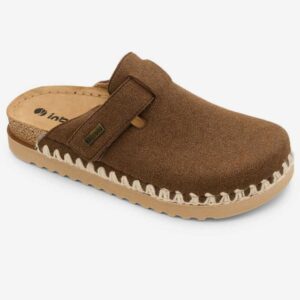 Level Anatomic 4097 Γυναικείες Ανατομικές Παντόφλες Σουέτ Δερματίνη Αυτοκόλλητο (Βέλκρο) Καφέ