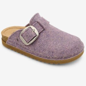 Level Anatomic 4106 Γυναικείες Ανατομικές Παντόφλες Τσόχινες με Αγκράφα Λιλά