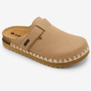 Level Anatomic 4097 Γυναικείες Ανατομικές Παντόφλες Σουέτ Δερματίνη Αυτοκόλλητο Βέλκρο Μπεζ